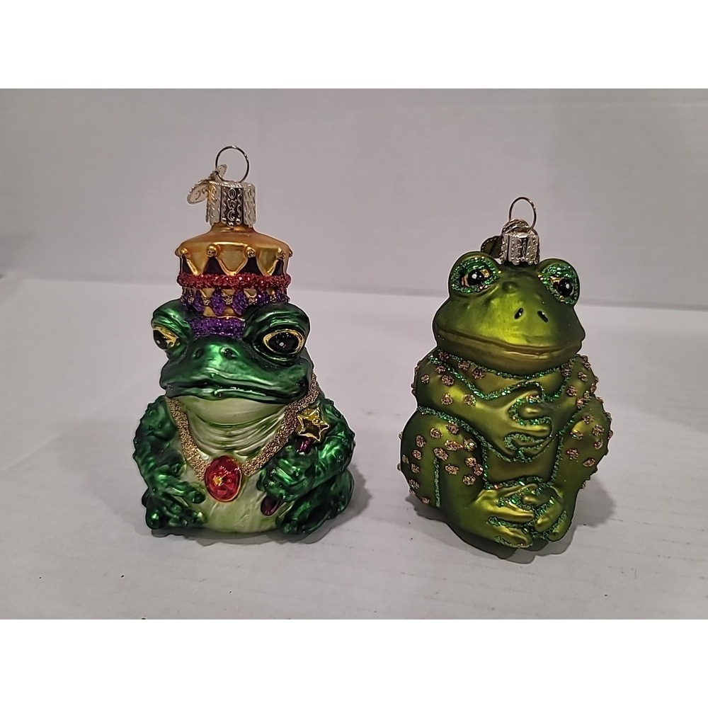old world Christmas ornaments frogs yellow stone national parks 3613